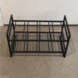 Slate Gray Metal 2-Tier Wine Bottle Rack